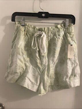 NWT ANTHROPOLOGIE Bella Dahl S Mint Tie Dye Tencel pockets Drawstring Shorts $98